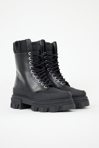 Ganni Leather Combat Boot