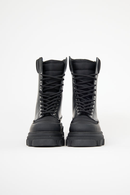 Ganni Leather Combat Boot