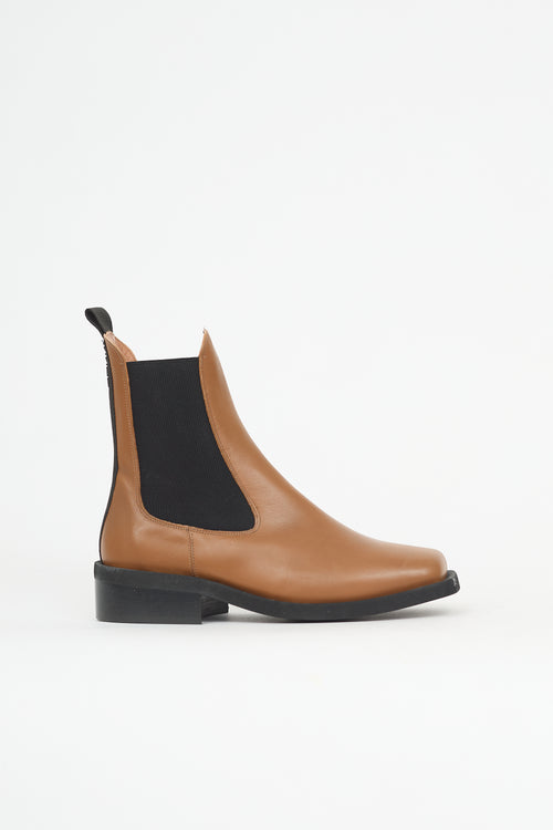 Ganni Leather Wide Welt Boot