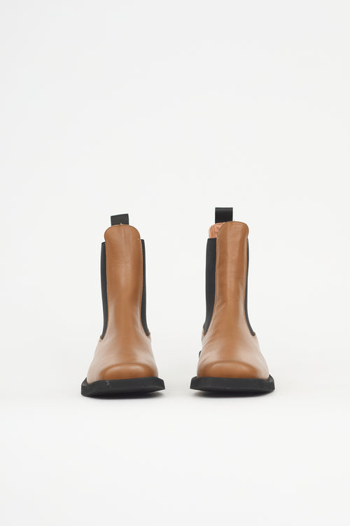 Ganni Leather Wide Welt Boot