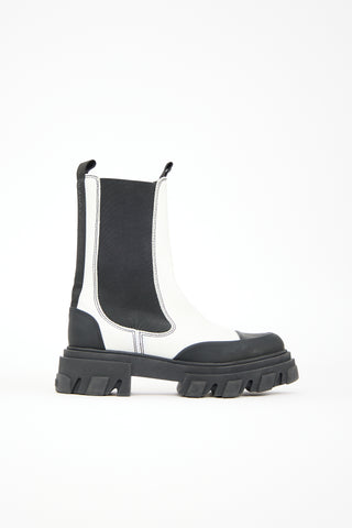 Ganni Leather & Rubber Chelsea Boot