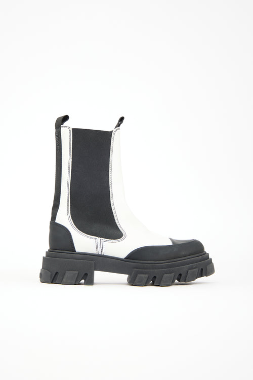 Ganni Leather & Rubber Chelsea Boot