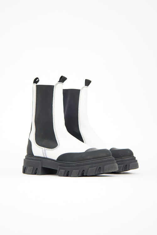 Ganni Leather & Rubber Chelsea Boot
