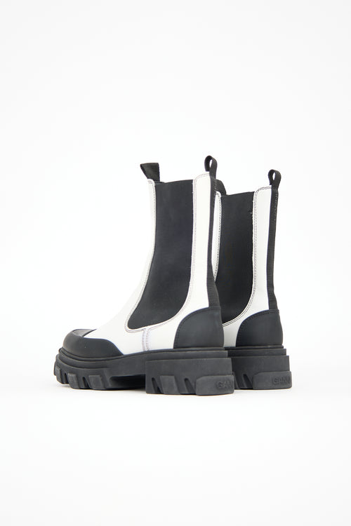 Ganni Leather & Rubber Chelsea Boot