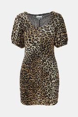 Ganni Mesh Printed Mini Dress
