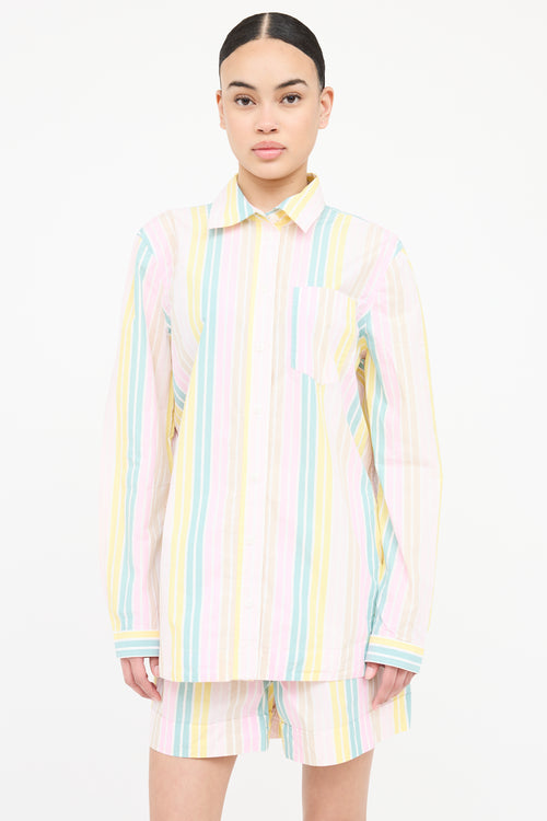 Ganni Striped Cotton Co-Ord Set