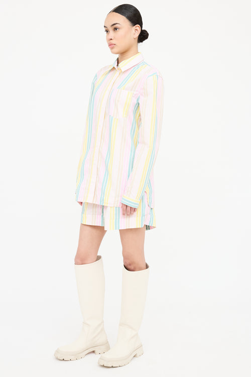 Ganni Striped Cotton Co-Ord Set