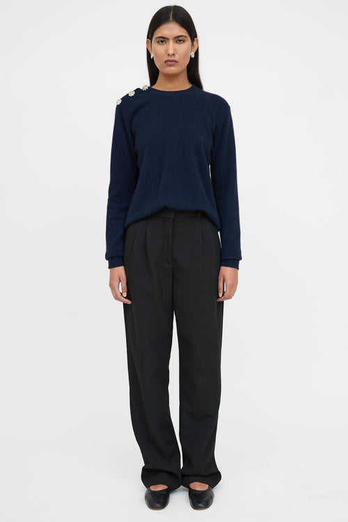 Ganni Cashmere Jewel Snap Knit Sweater