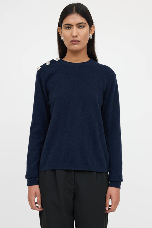 Ganni Cashmere Jewel Snap Knit Sweater