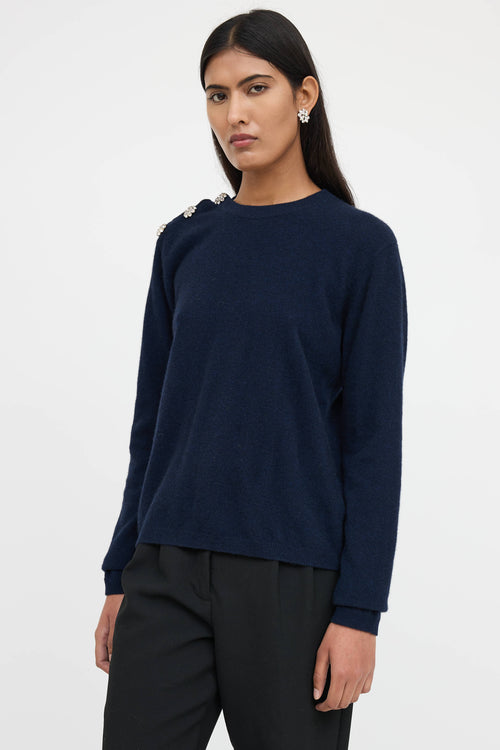 Ganni Cashmere Jewel Snap Knit Sweater