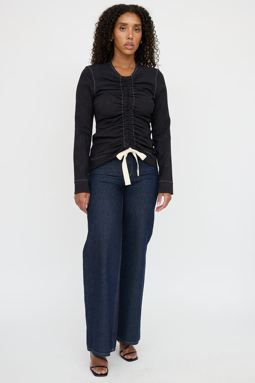 Ganni Cinched Drawstring Top