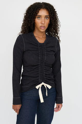 Ganni Cinched Drawstring Top