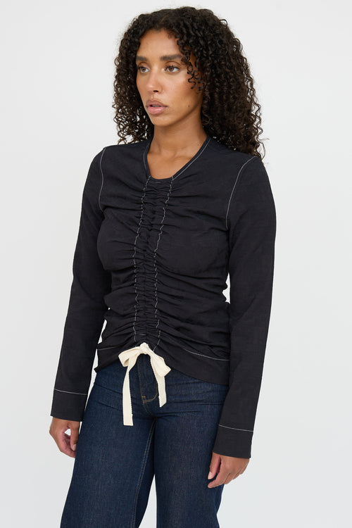 Ganni Cinched Drawstring Top