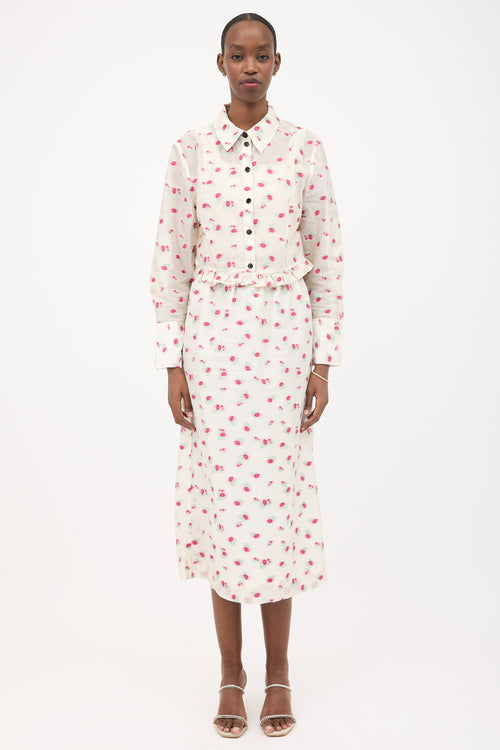 Ganni Organza Floral Jacquard Shirt