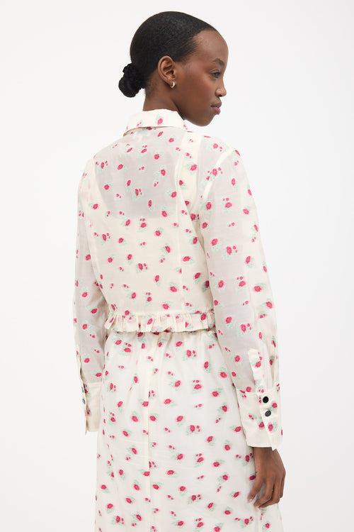 Ganni Organza Floral Jacquard Shirt