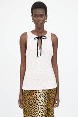 Ganni Sequin Tie Top