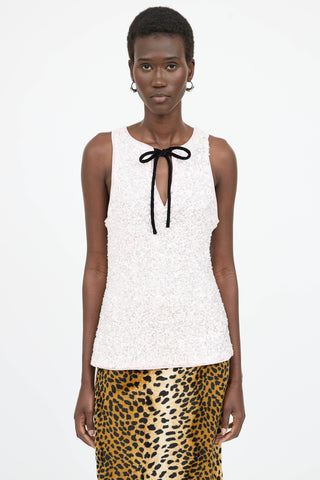 Ganni Sequin Tie Top