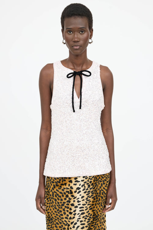 Ganni Sequin Tie Top