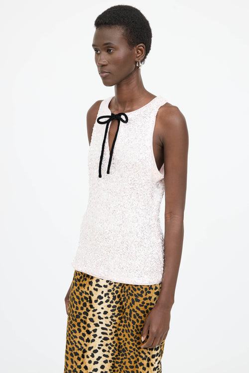 Ganni Sequin Tie Top