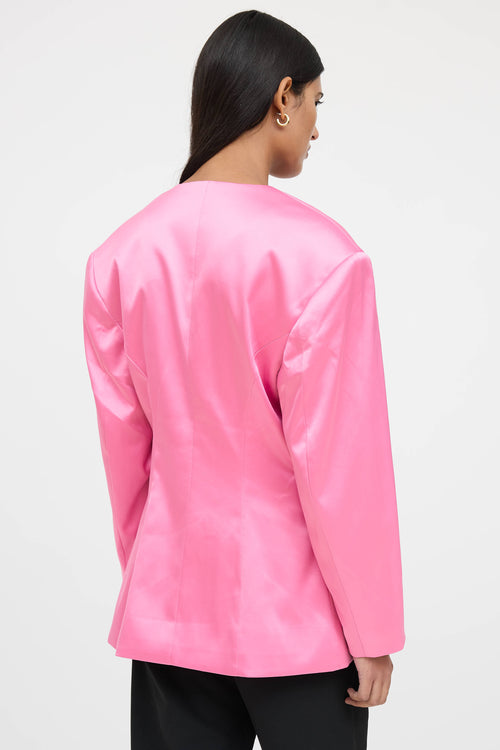 Ganni Satin Buttoned Blazer