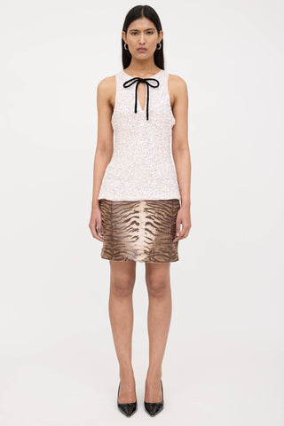 Ganni Sequin Tie Tank Top