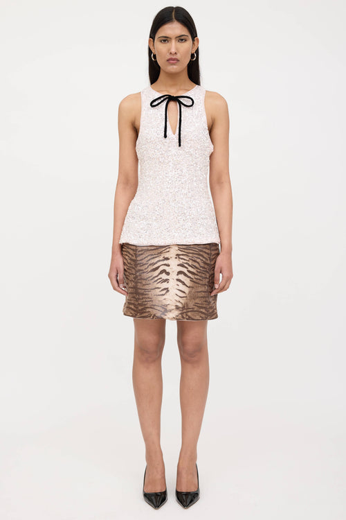 Ganni Sequin Tie Tank Top