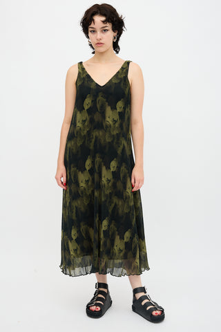 Ganni Pleated Georgette Midi Dress