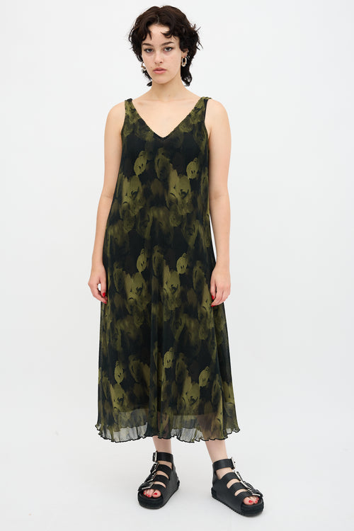 Ganni Pleated Georgette Midi Dress