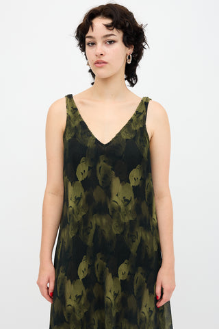 Ganni Pleated Georgette Midi Dress