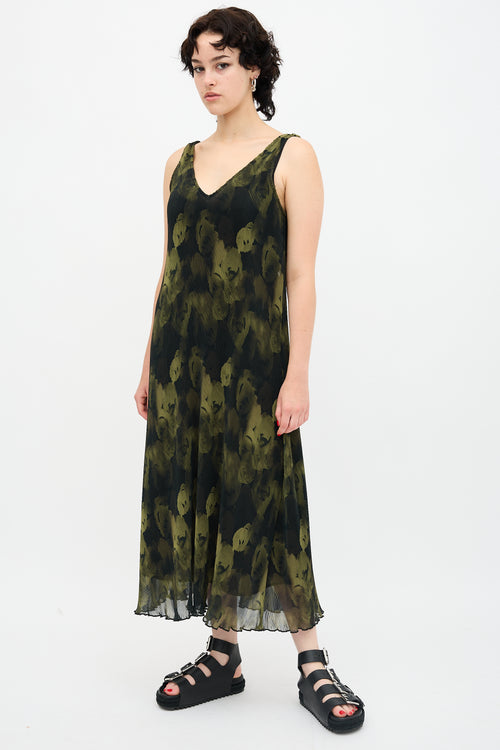 Ganni Pleated Georgette Midi Dress