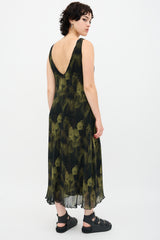 Ganni Pleated Georgette Midi Dress
