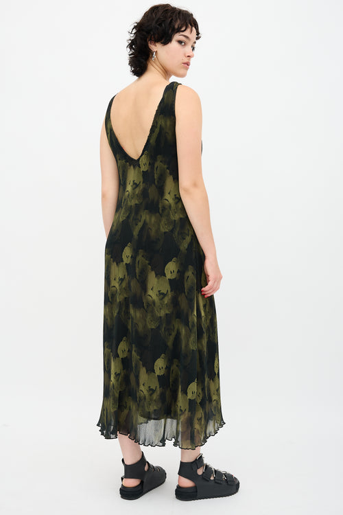 Ganni Pleated Georgette Midi Dress