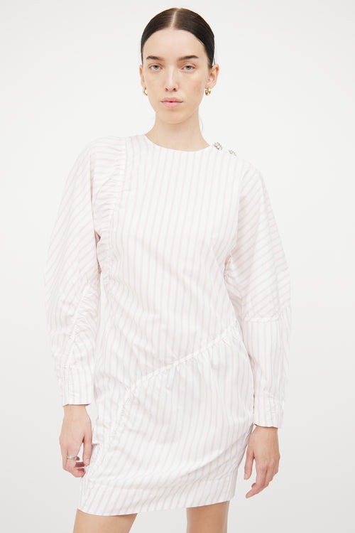 Ganni Pink & White Stripe Dress