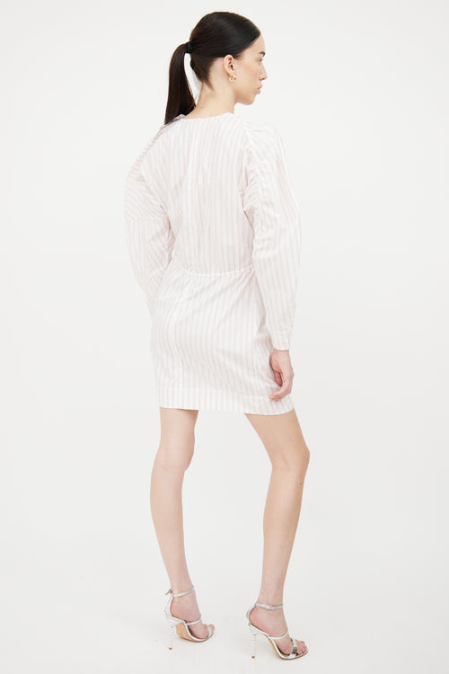 Ganni Pink & White Stripe Dress