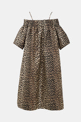 Ganni Printed Cold Shoulder Dress