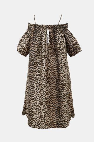 Ganni Printed Cold Shoulder Dress