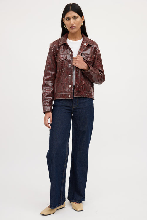 Ganni Textured Leather Jacket
