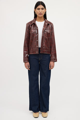 Ganni Textured Leather Jacket