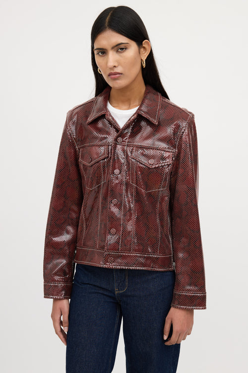 Ganni Textured Leather Jacket