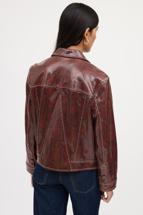 Ganni Textured Leather Jacket