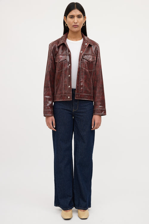 Ganni Textured Leather Jacket