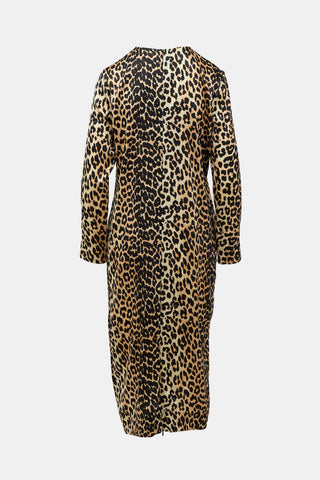Ganni Silk Satin Printed Dress
