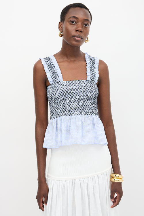 Ganni Smocked Charron Top