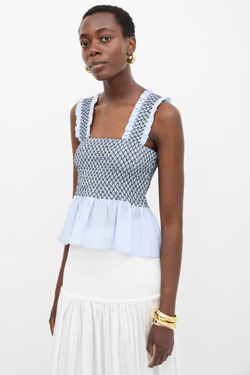 Ganni Smocked Charron Top