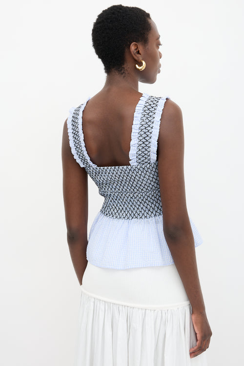 Ganni Smocked Charron Top