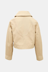 Ganni Twill Logo Cropped Jacket