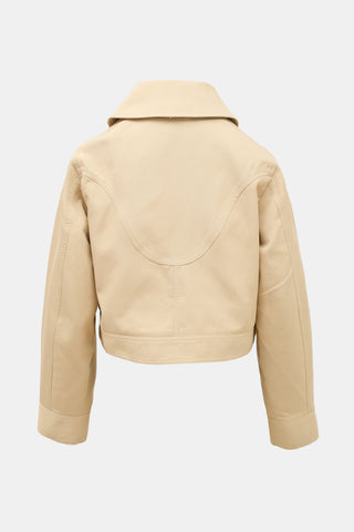 Ganni Twill Logo Cropped Jacket