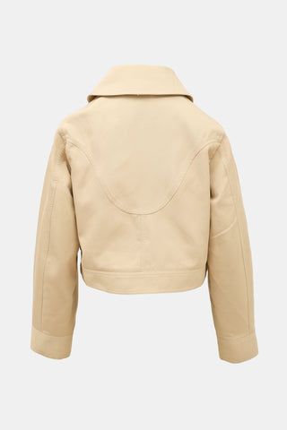 Ganni Twill Logo Cropped Jacket