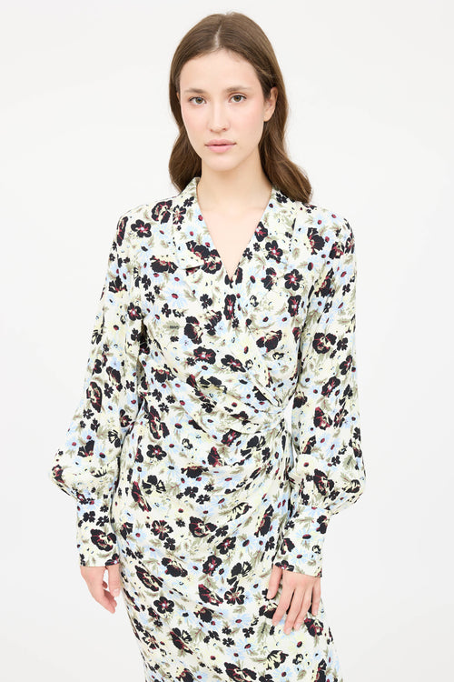 GanniFloral Wrap  Dress
