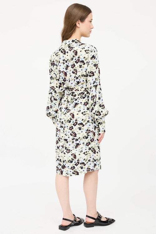 GanniFloral Wrap  Dress